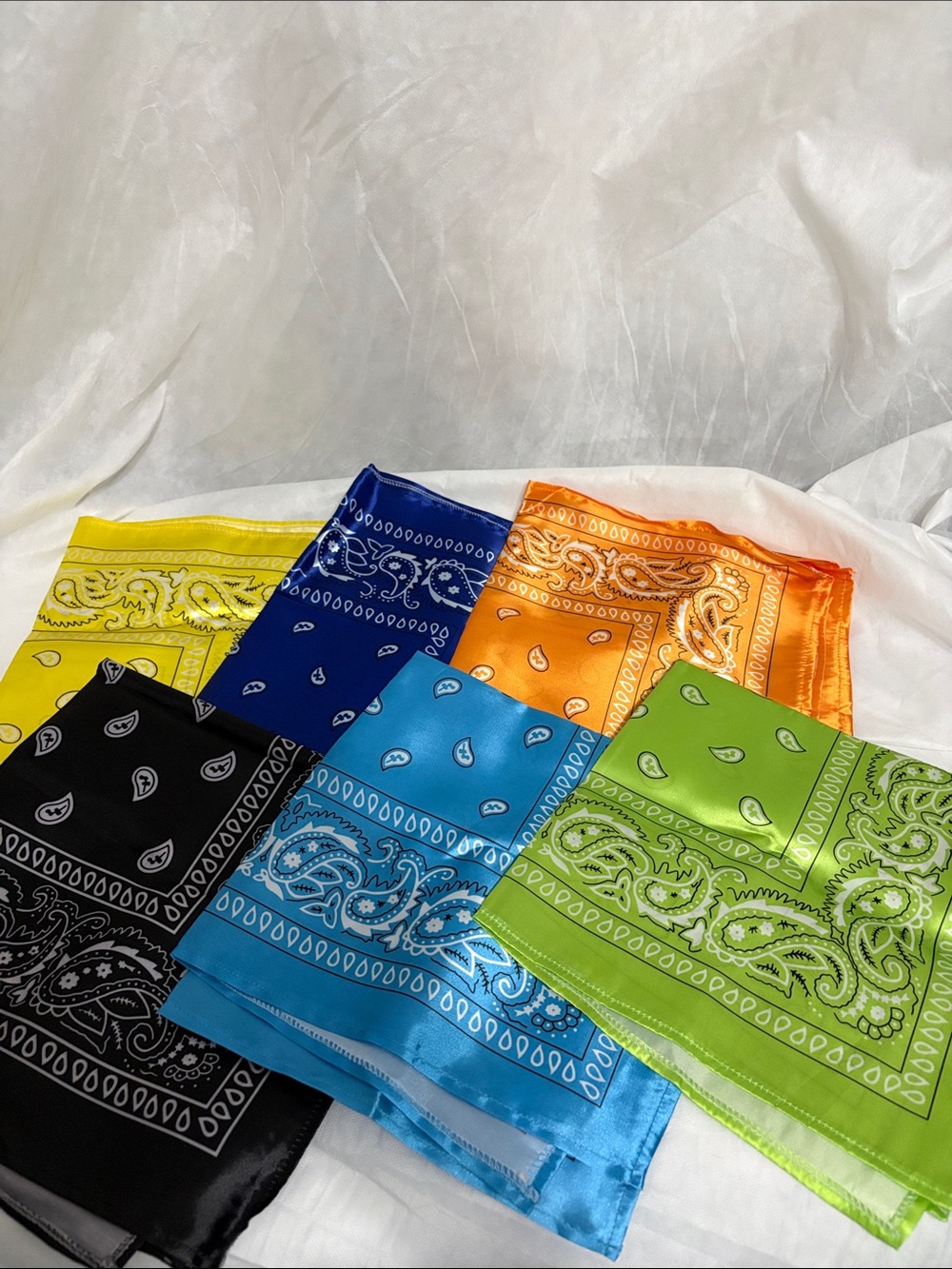 Satin like Paisley Bandana-Print bundle of 6